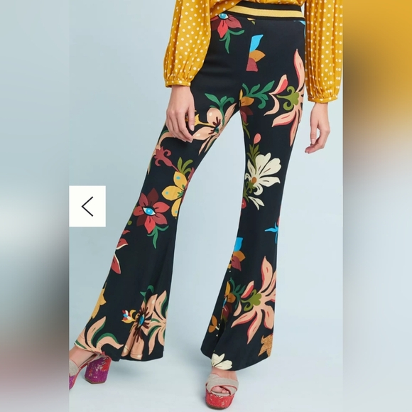 Farm Rio Calla Flared Pants Size Medium - Picture 2 of 8